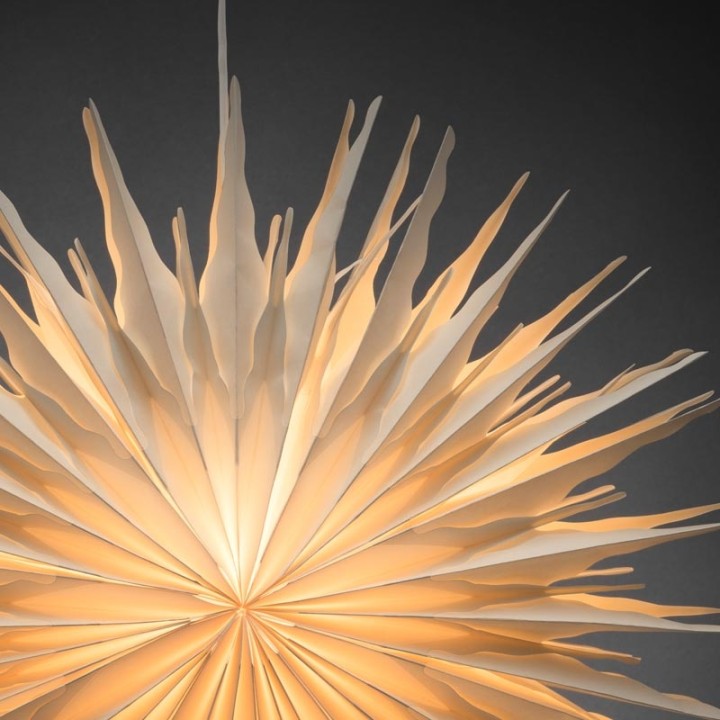 Étoile lumineuse électrique en papier à suspendre, blanche, 66 cm