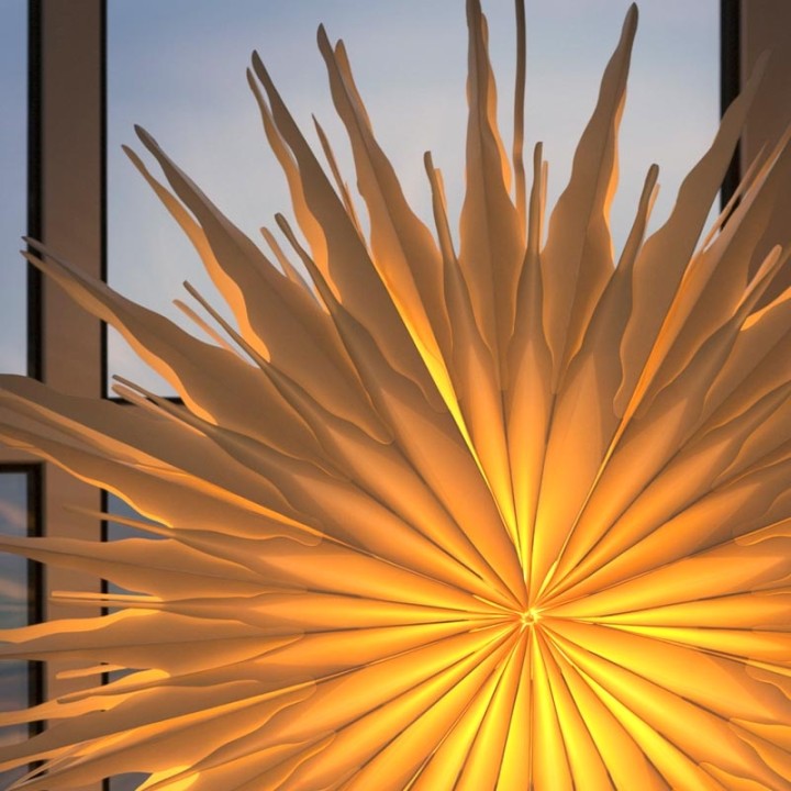 Étoile lumineuse électrique en papier à suspendre, blanche, 66 cm