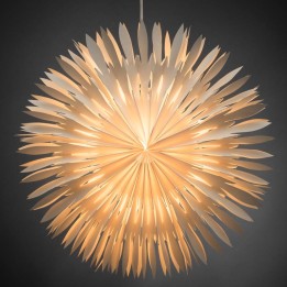 Étoile lumineuse électrique en papier à suspendre, blanche, 60 cm