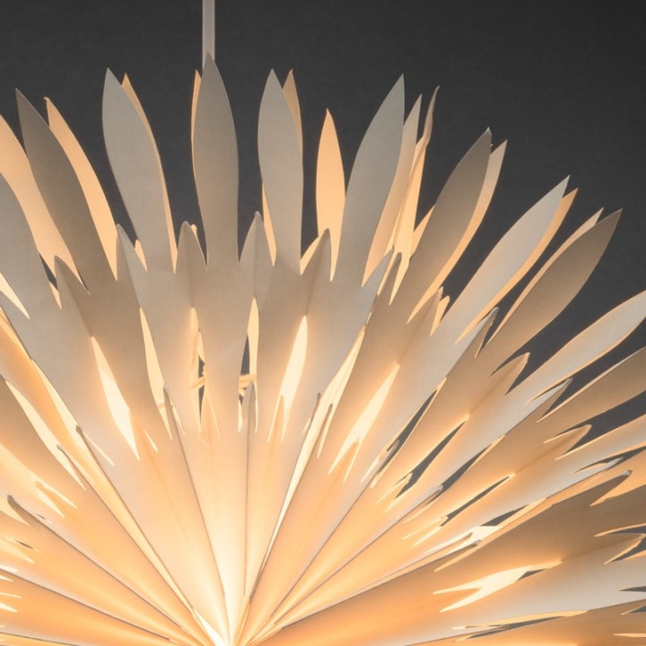 Étoile lumineuse électrique en papier à suspendre, blanche, 60 cm