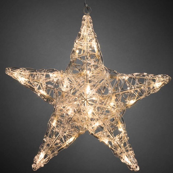 Étoile lumineuse à LED en acrylique, petit modèle,24_diodes blanc
