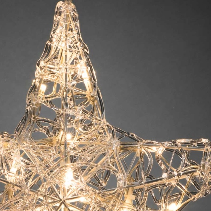 Étoile lumineuse à LED en acrylique, petit modèle,24_diodes blanc