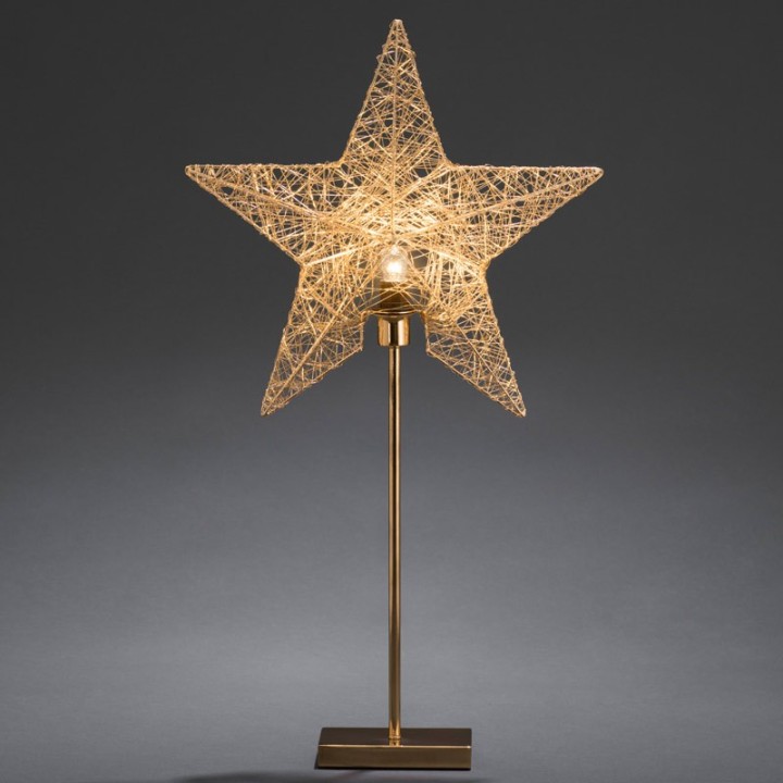 Étoile lumineuse en fil métallique couleur laiton, 70 cm