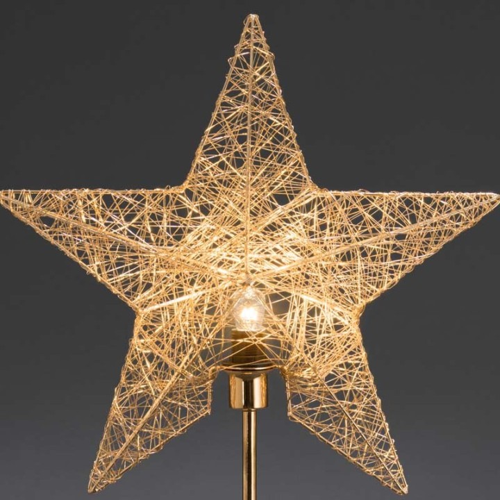 Étoile lumineuse en fil métallique couleur laiton, 70 cm
