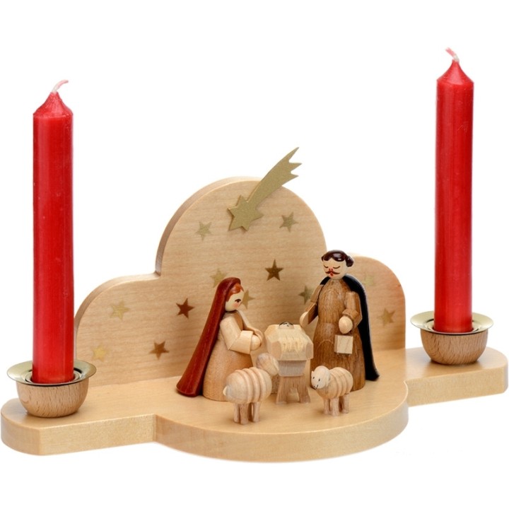 
Mini crèche de Noel avec bougies rouges