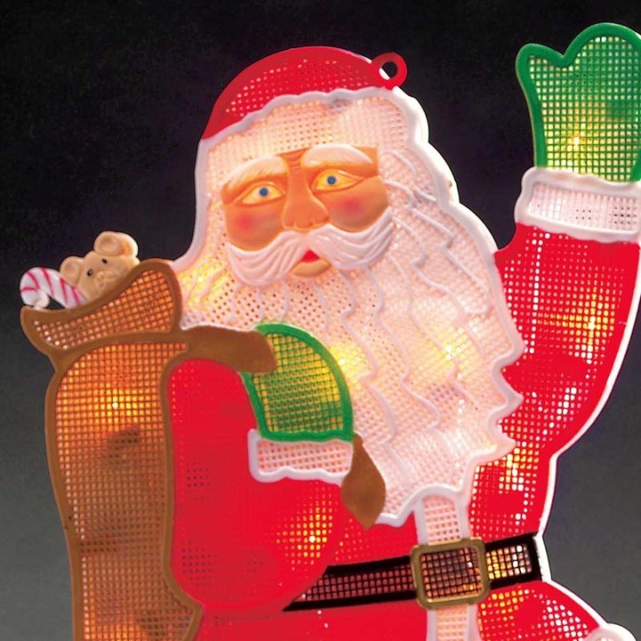 Père Noël lumineux qui salue