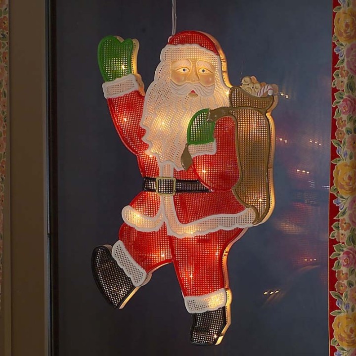 Père Noël lumineux qui salue