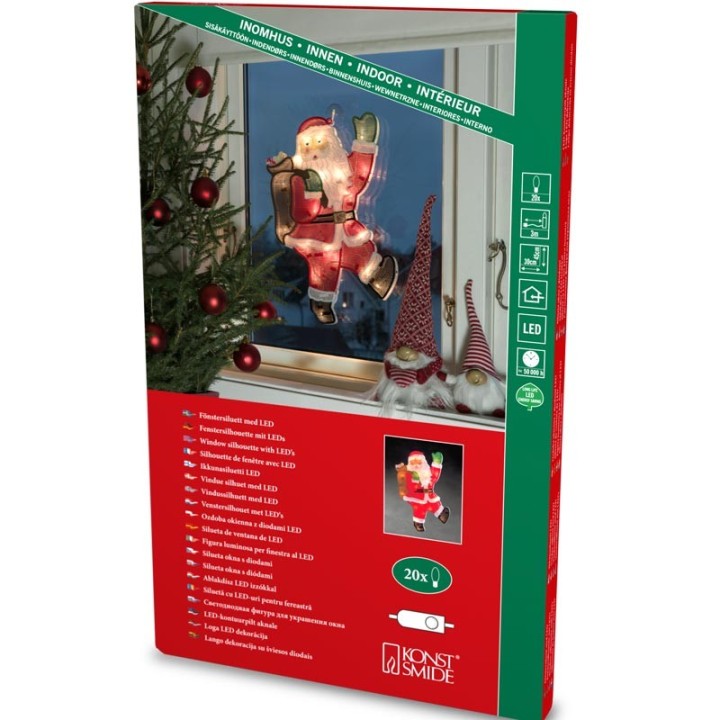 Père Noël lumineux qui salue