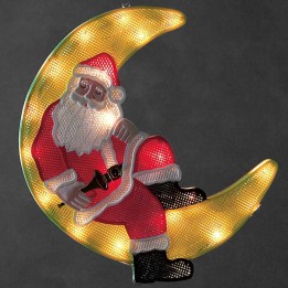 Père Noël lumineux sur la lune