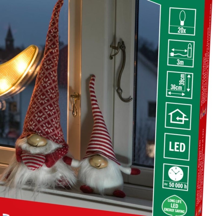 Père Noël lumineux sur la lune