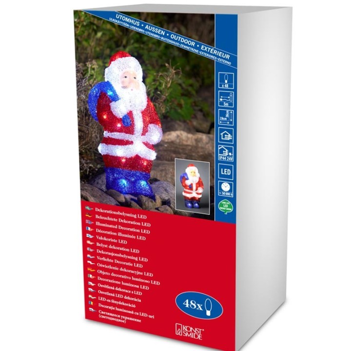 Père Noël lumineux à LED pour extérieur, 36 cm