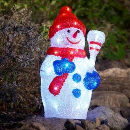Bonhomme de neige lumineux à LED pour extérieur, 38 cm