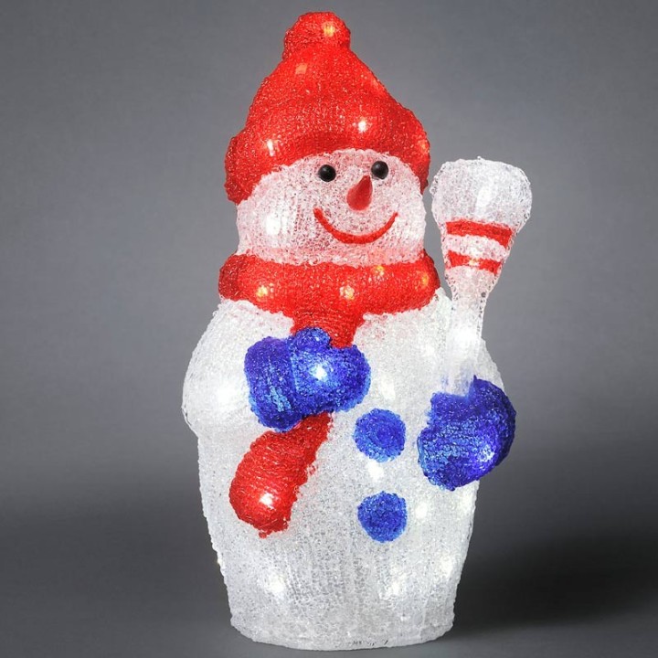 Bonhomme de neige lumineux à LED pour extérieur, 38 cm
