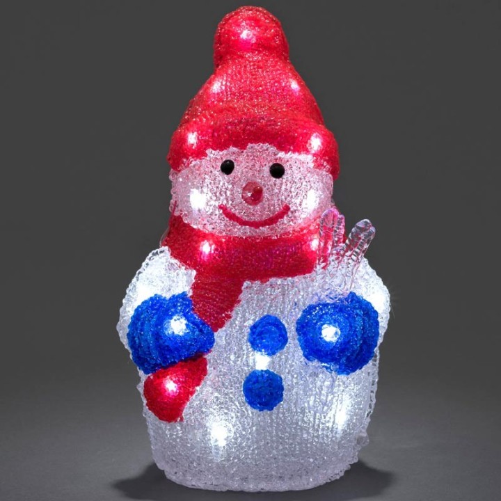 Petit bonhomme de neige lumineux à LED pour extérieur, 31 cm