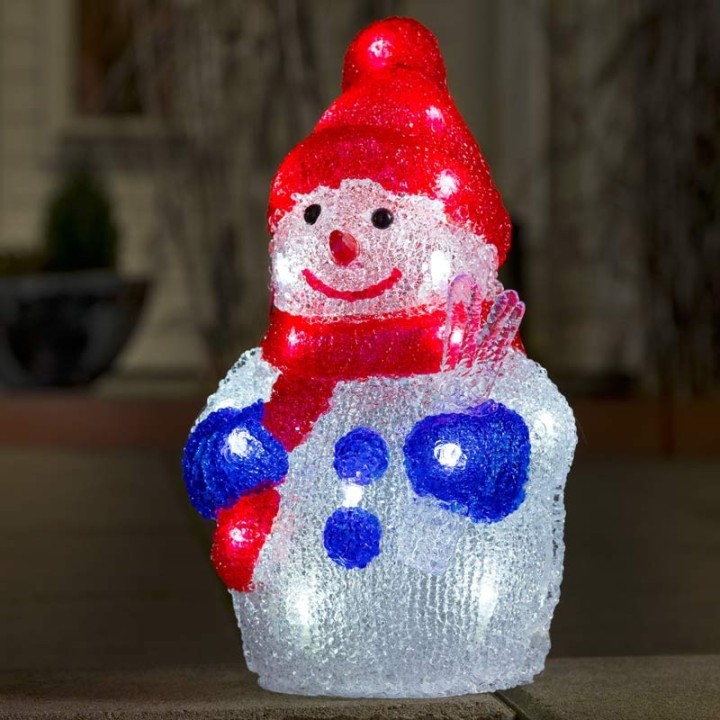 Petit bonhomme de neige lumineux à LED pour extérieur, 31 cm