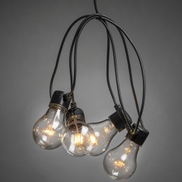 Rallonge 10 m pour guirlande lumineuse de terrasse, 10 ampoules ambrées