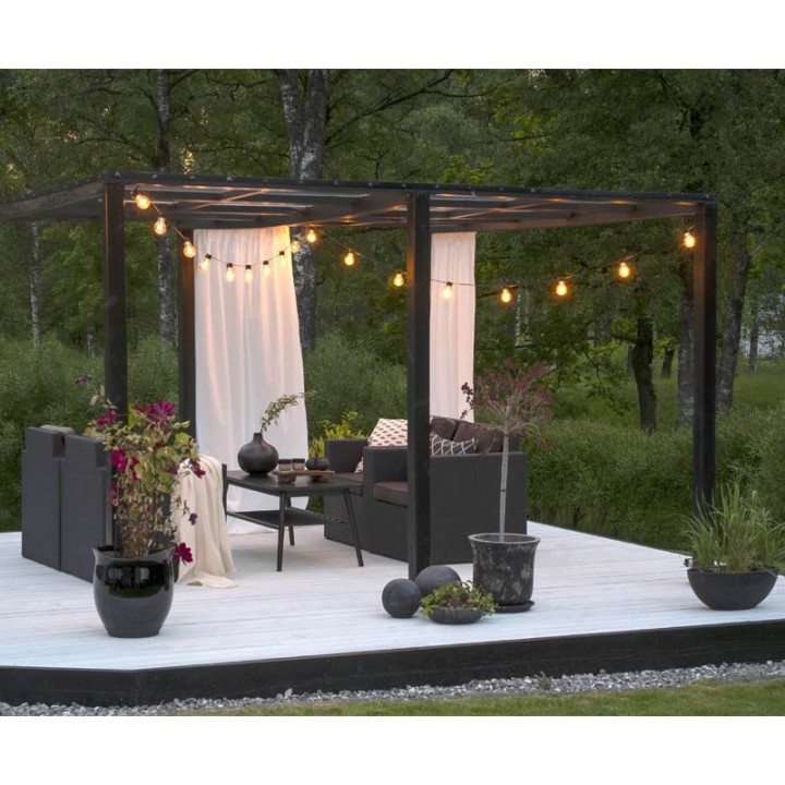 Rallonge 10 m pour guirlande lumineuse de terrasse, 10 ampoules ambrées