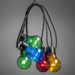 Rallonge 10 m pour guirlande lumineuse de terrasse, 10 ampoules multicolores
