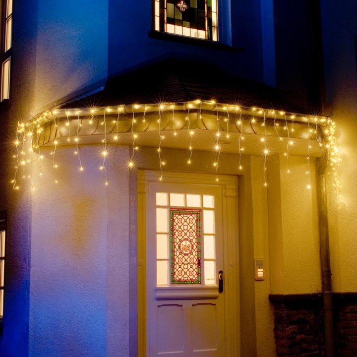 Rideau lumineux gouttière à effet neige à LED, 200 diodes