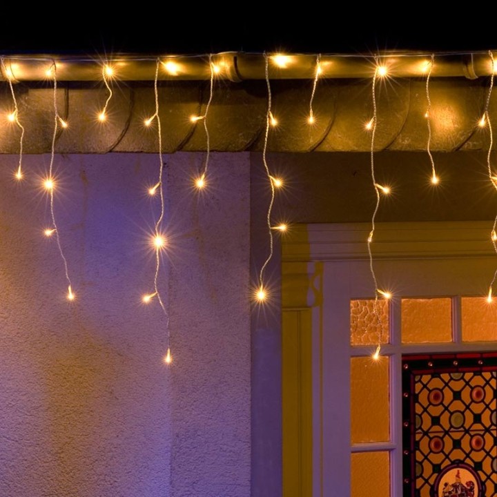 Rideau lumineux gouttière à effet neige à LED, 200 diodes