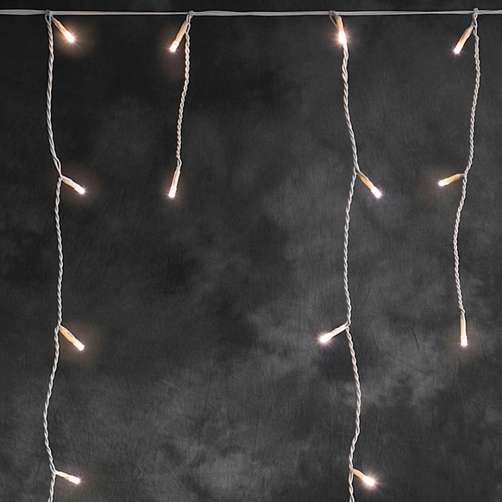 Rideau lumineux gouttière à effet neige à LED, 200 diodes