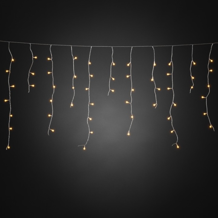 Rideau lumineux effet neige à LED, 200 diodes ambrées