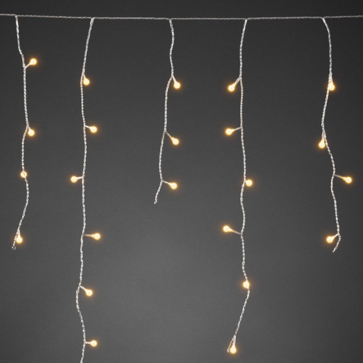 Rideau lumineux effet neige à LED, 200 diodes ambrées