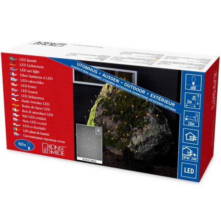 Décoration Noël extérieur, filet lumineux à LED, 80 diodes