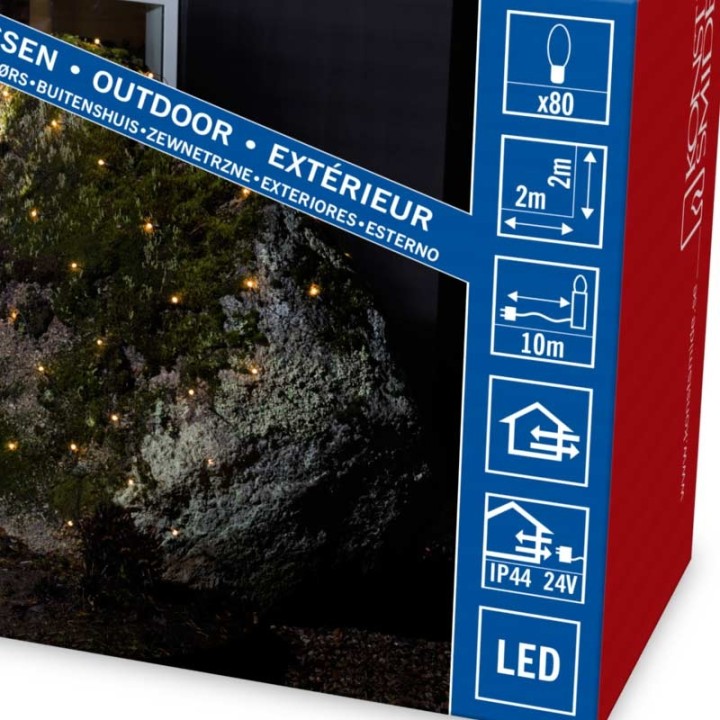 Décoration Noël extérieur, filet lumineux à LED, 80 diodes