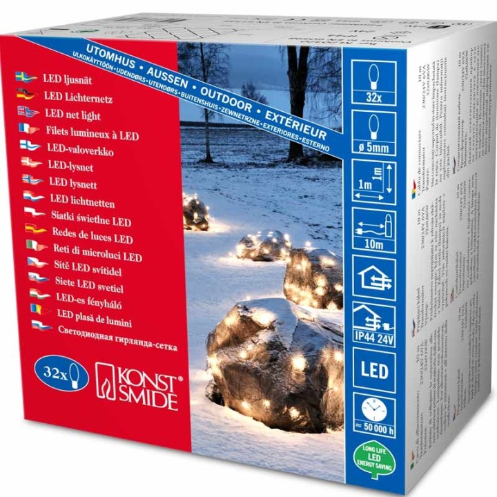 Décoration Noël extérieur, filet lumineux à LED, 32 diodes