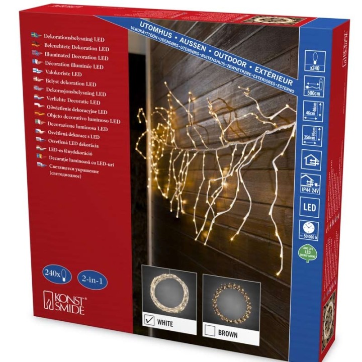 Couronne ou guirlande lumineuse Noël flexible à LED, 240 diodes