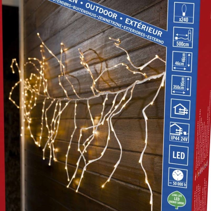 Couronne ou guirlande lumineuse Noël flexible à LED, 240 diodes
