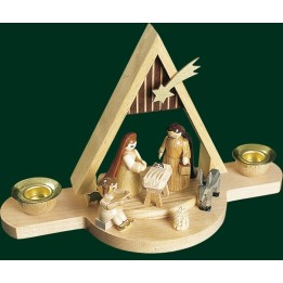 Crèche en bois de Noël avec Jésus et Marie