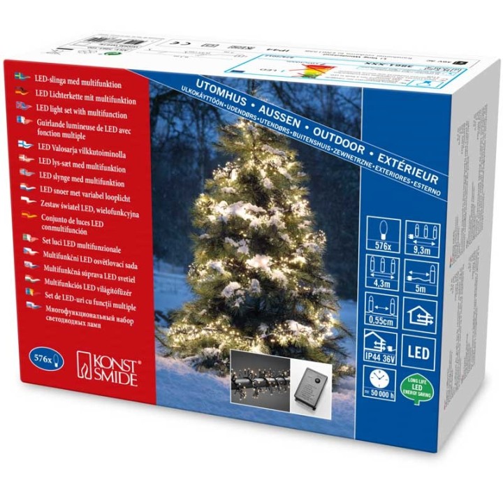Guirlande lumineuse extérieur à LED, 576 diodes blanches