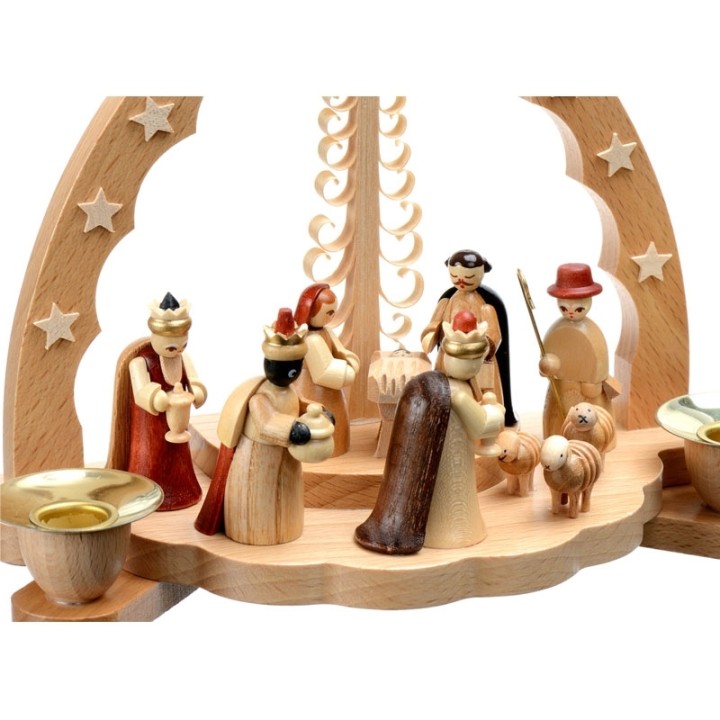 
Grande creche de Noël avec bougeoirs et personnages
