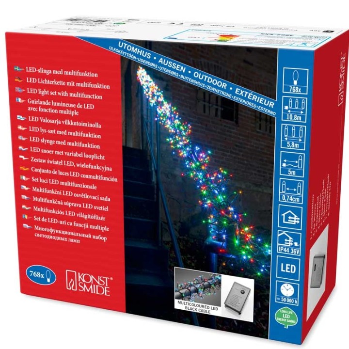 Guirlande lumineuse extérieur à LED, 768 diodes multicolores