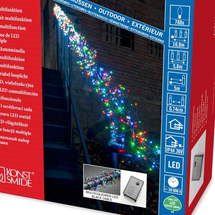 Guirlande lumineuse extérieur à LED, 768 diodes multicolores