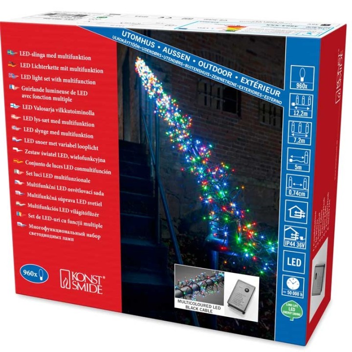 Guirlande lumineuse extérieur à LED, 960 diodes multicolores