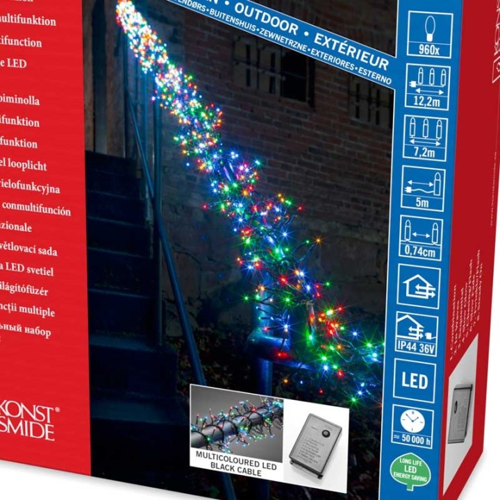 Guirlande lumineuse extérieur à LED, 960 diodes multicolores