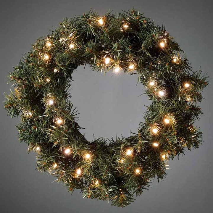 Couronne de sapin extérieur à LED, 45 cm