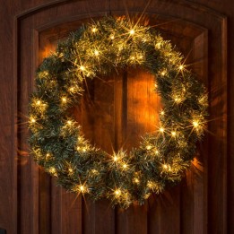 Couronne de sapin extérieur à LED, 60 cm