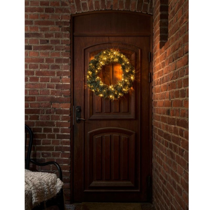 Couronne de sapin extérieur à LED, 60 cm