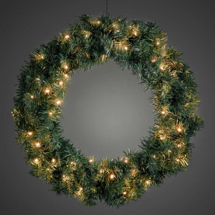 Couronne de sapin extérieur à LED, 60 cm