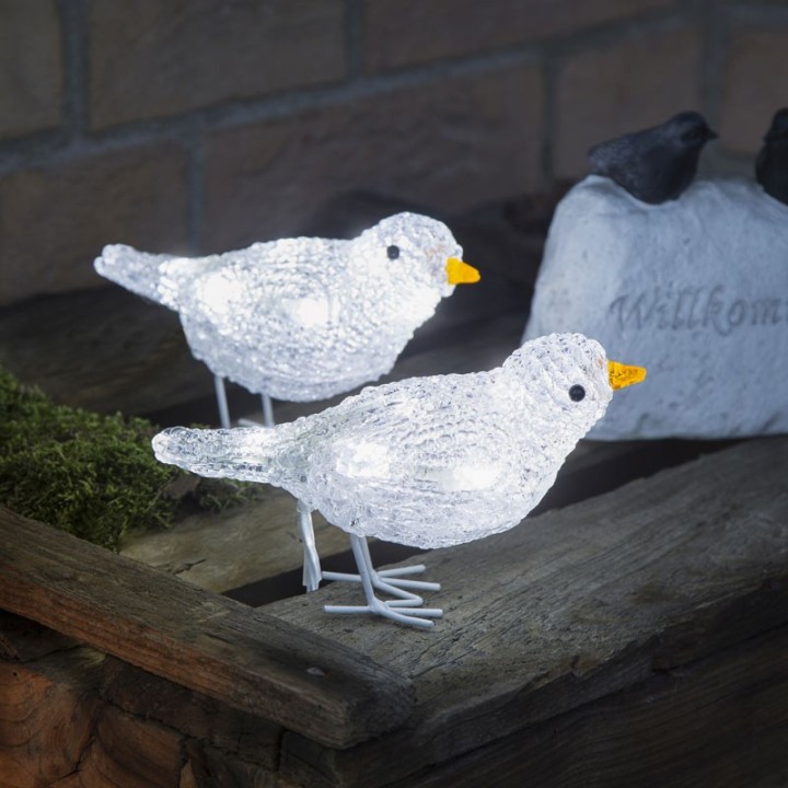 Décoration de Noël exterieur, 5 oiseaux lumineux à LED