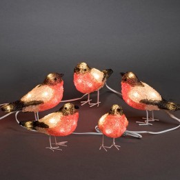 Oiseaux lumineux Led, 5 rouge-gorge