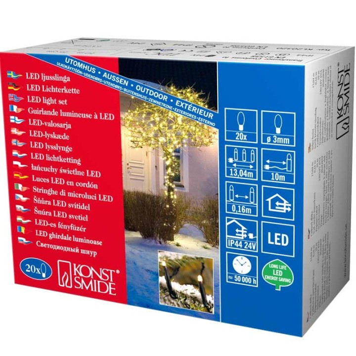 Guirlande lumineuse LED extérieur pour illumination  Noël du jardin, 20 diodes