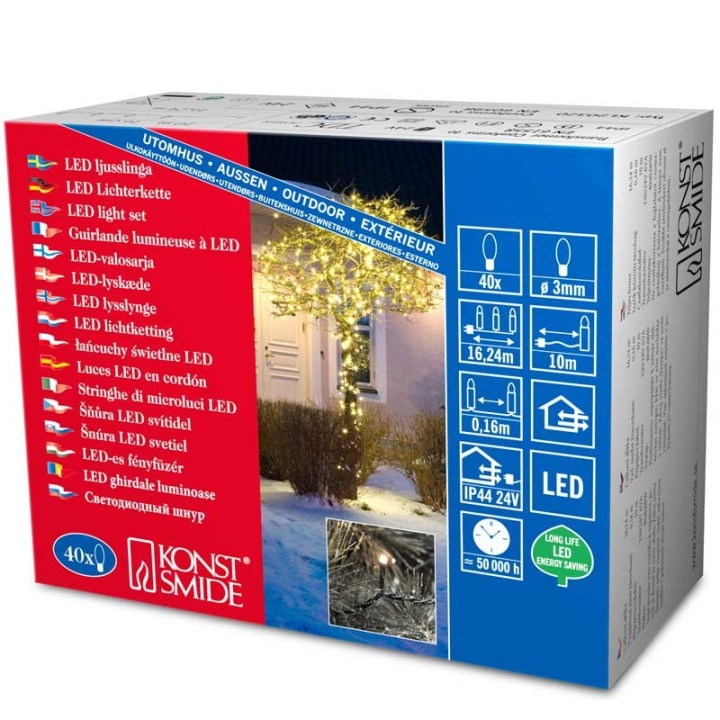 Guirlande lumineuse LED extérieur pour illumination  Noël du jardin, 40 diodes