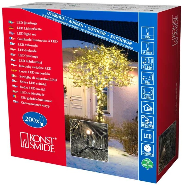 Guirlande lumineuse LED extérieur pour illumination Noël jardin, 200 diodes