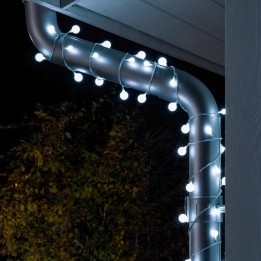 Guirlande lumineuse extérieure à LED, 80 diodes rondes blanc froid