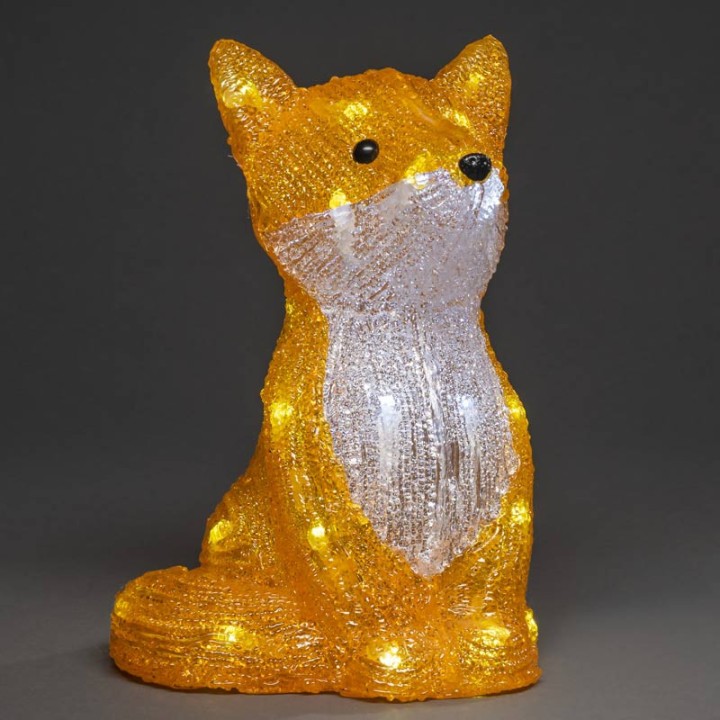 Renard lumineux à Led en acrylique, 27 cm